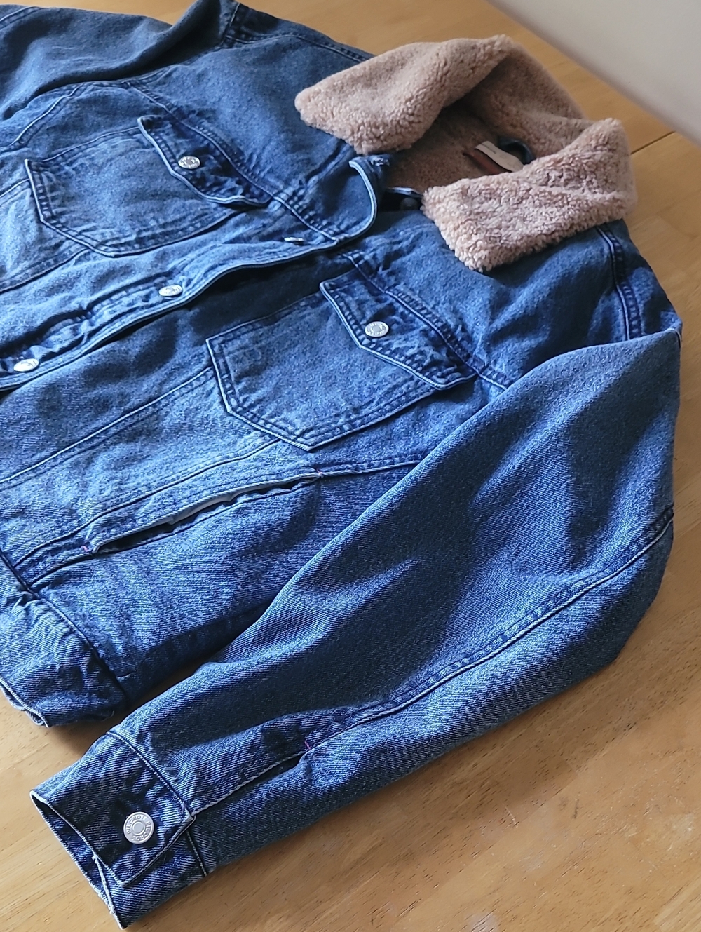 Anthropologie Pilcro Sherpa-Trimmed Denim Jacket Size S $148 NWOT - Picture 8 of 14